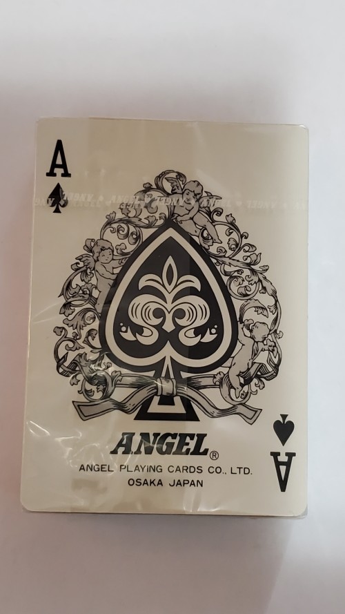 Angel playing cards from Osaka, Japan.  Black Ace of Spade.